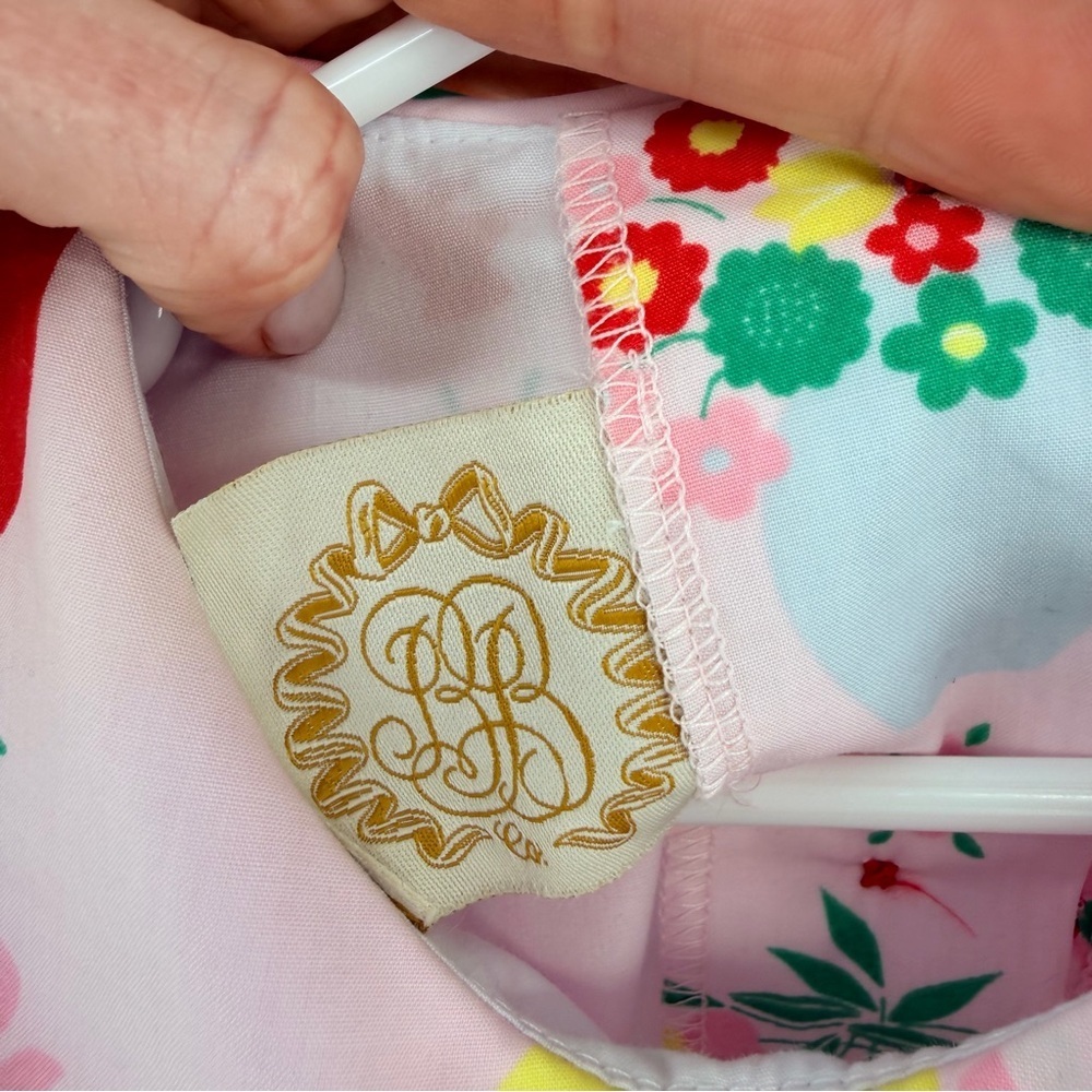 The Beaufort Bonnet Company Lindy’s Lunch Pink and Plentiful Floral Kids Dress - Picture 3 of 5